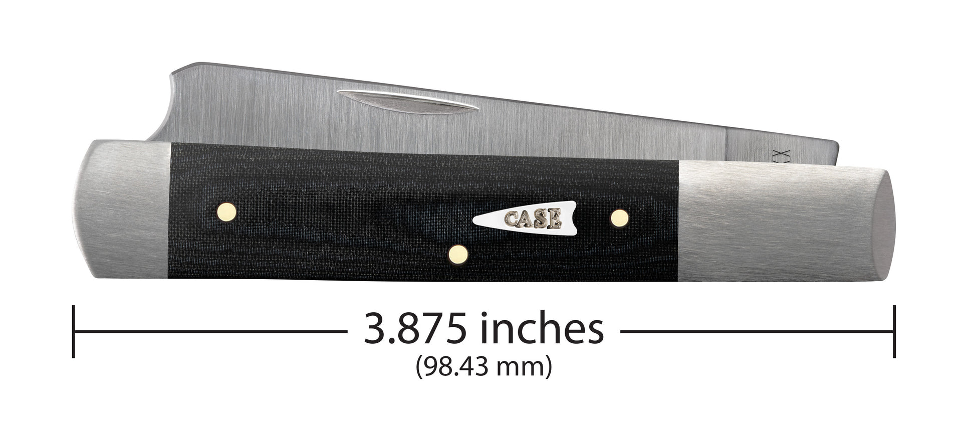 Smooth Black Micarta® Razor Dimensions