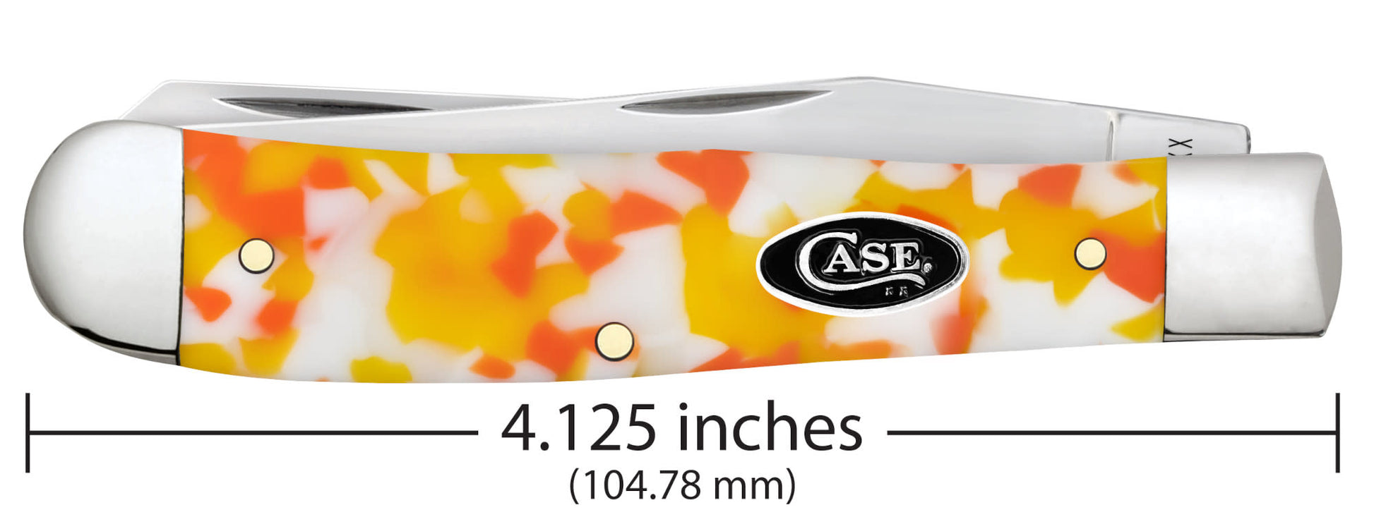 Smooth Candy Corn Kirinite® Trapper dimensions.