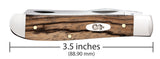 Smooth Natural Zebrawood Mini Trapper Dimensions