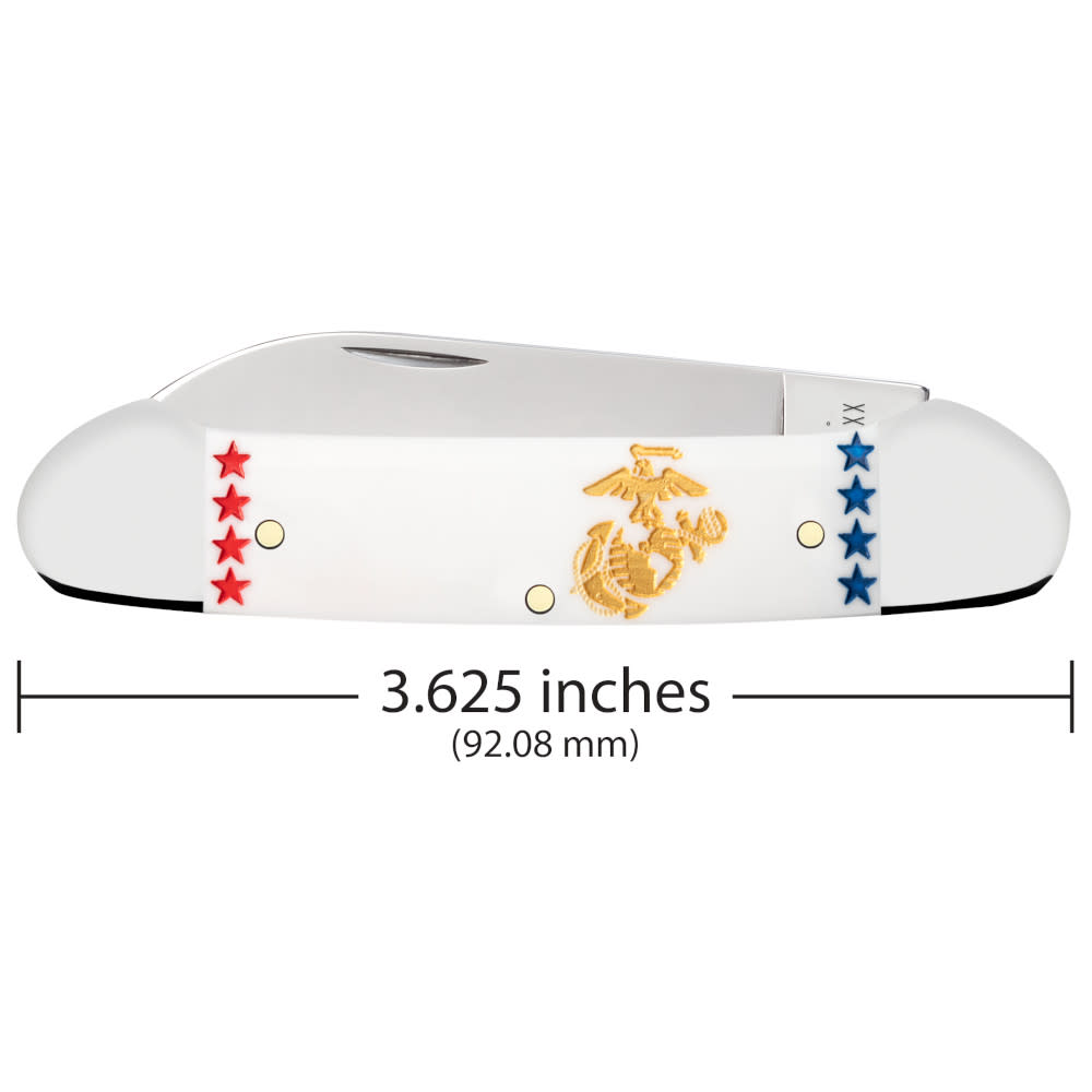 USMC® Embellished Smooth White Synthetic Canoe  Dimensions