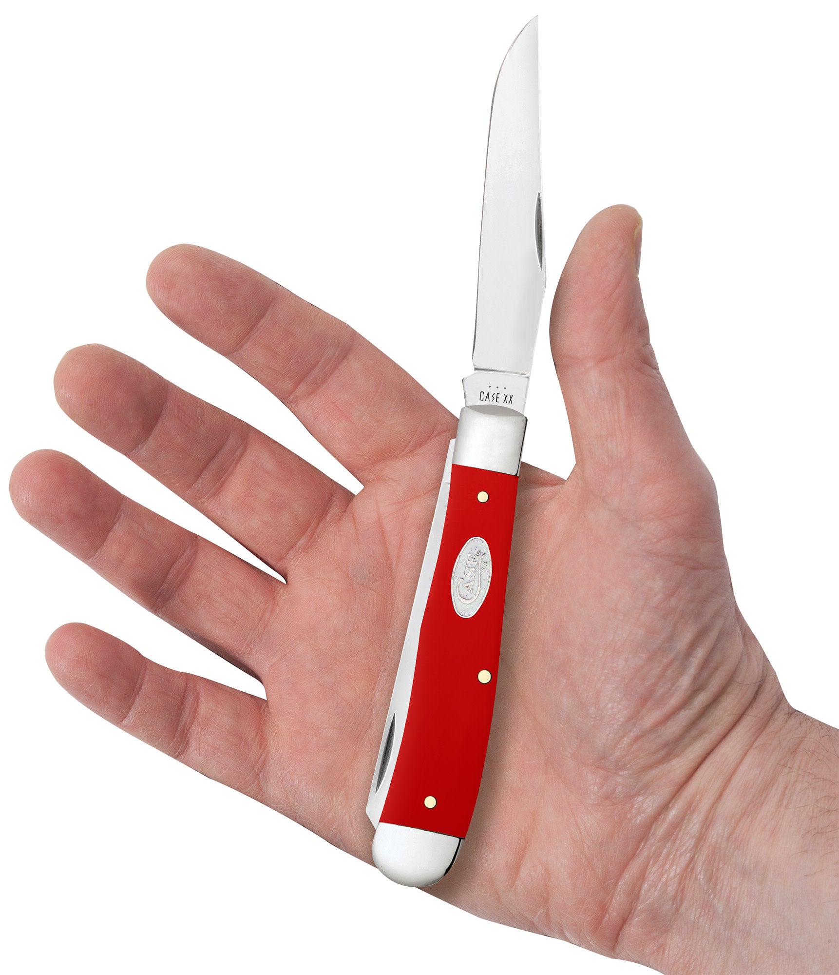 SparXX™ Smooth Red Synthetic Trapper in hand.