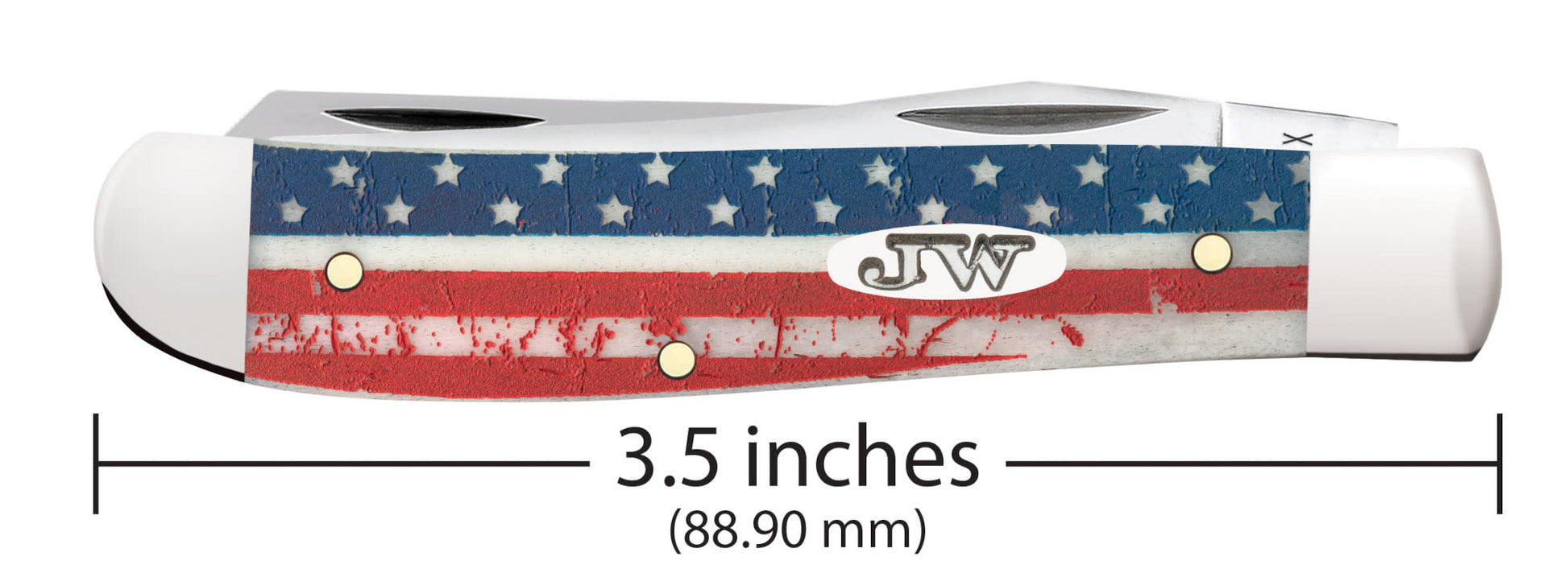 John Wayne Embellished Smooth Natural Bone Mini Trapper dimensions.