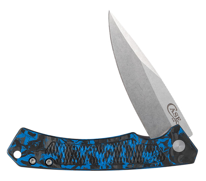 Blue, Black and White Marbled Carbon Fiber Marilla® Front View