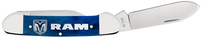 Ram Embellished Smooth Navy Blue Bone Canoe open.