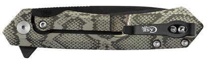 Embellished OD Green Anodized Aluminum Kinzua® with Spear Blade Closed