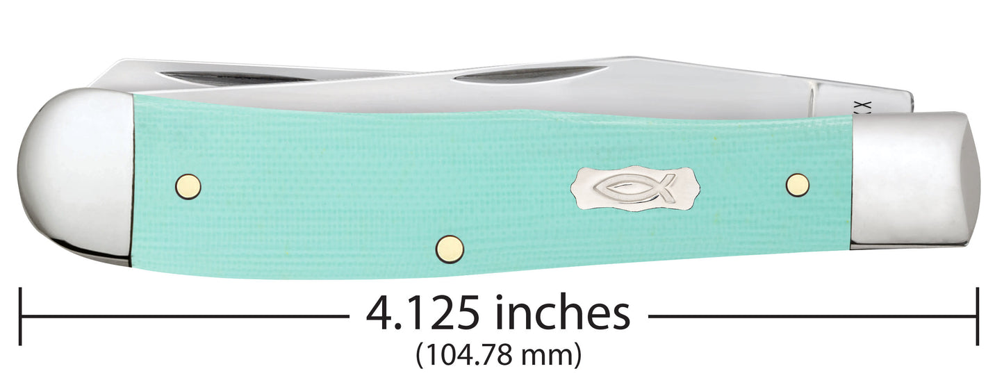 Smooth Seafoam Green G-10 Trapper Dimensions