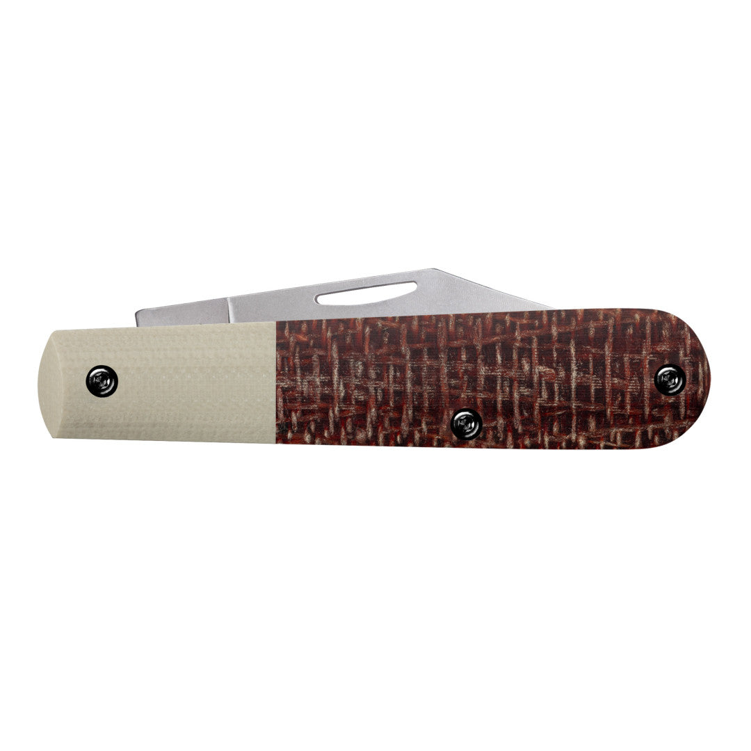 CCC® Crossroads™ Smooth Burgandy Burlap Laminate w/ Tan G-10 XR Barlow closed
