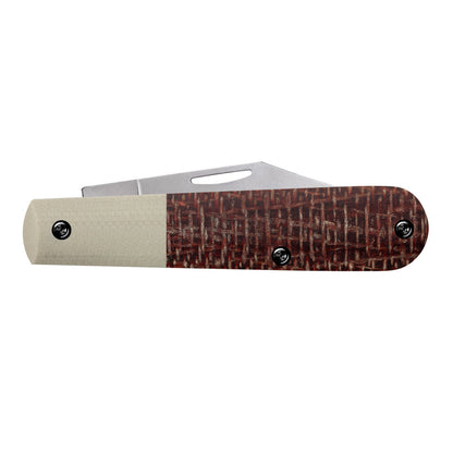 CCC® Crossroads™ Smooth Burgandy Burlap Laminate w/ Tan G-10 XR Barlow closed