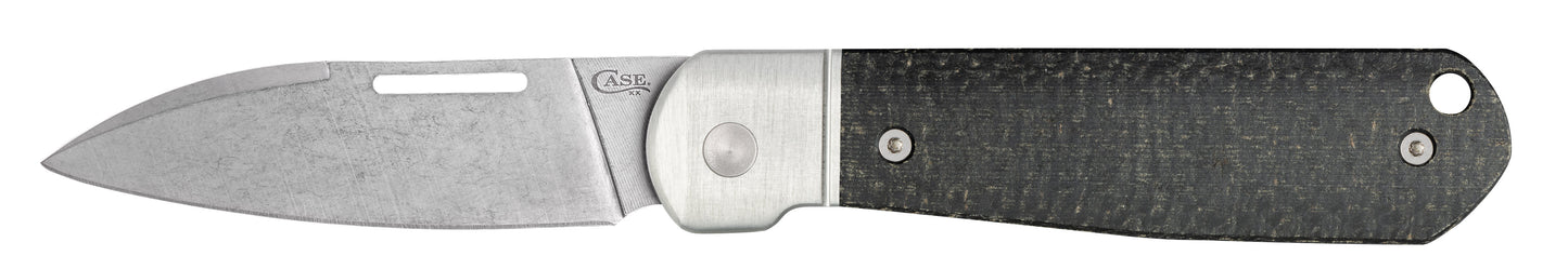 Smooth Black Burlap Micarta® Highbanks® Open Front View