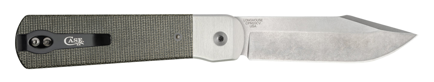 Smooth OD Green Canvas Micarta® Longhouse® Open Front View