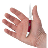 Smooth Mulberry Synthetic Small Texas Toothpick  Knife in Hand