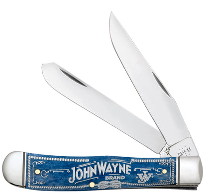 John Wayne Embellished Smooth Navy Blue Bone Trapper front view.