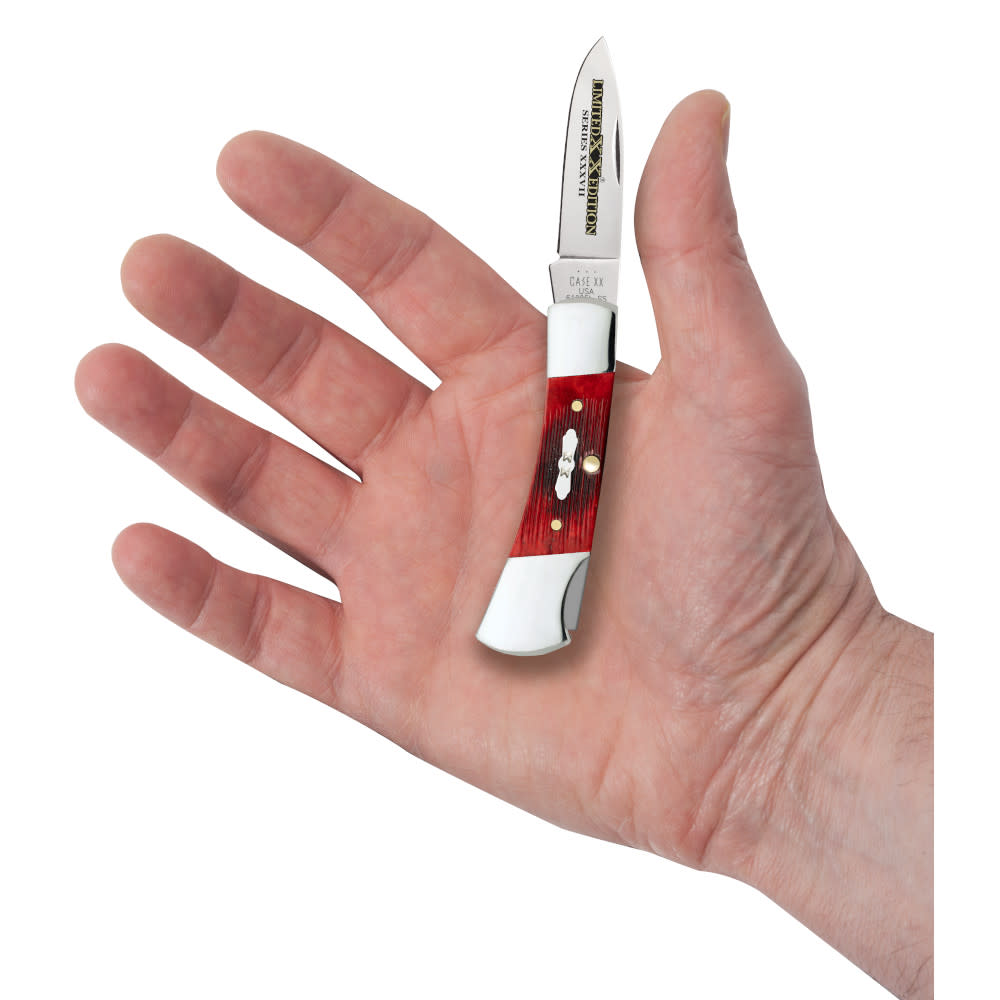 Limited XX® Edition XXXVII Barnboard Jig Old Red Bone Lockback Knife in Hand