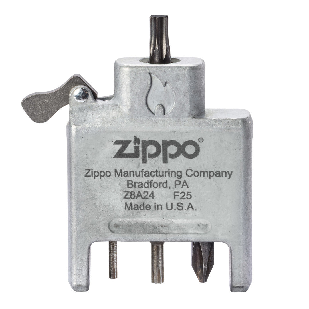 Case® | Zippo® Bit Safe Screwdriver - Black Matte Lighter Case standing with the T20 Torx head.