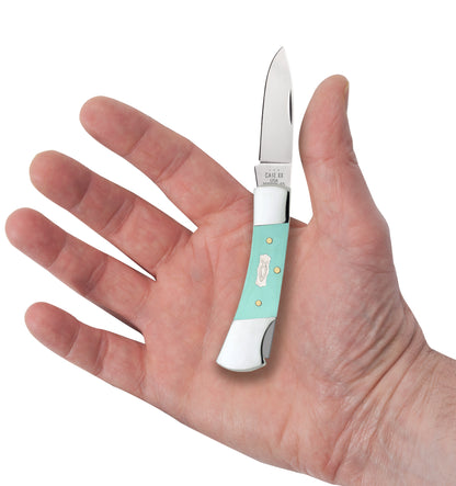 Smooth Seafoam Green G-10 Lockback In Hand