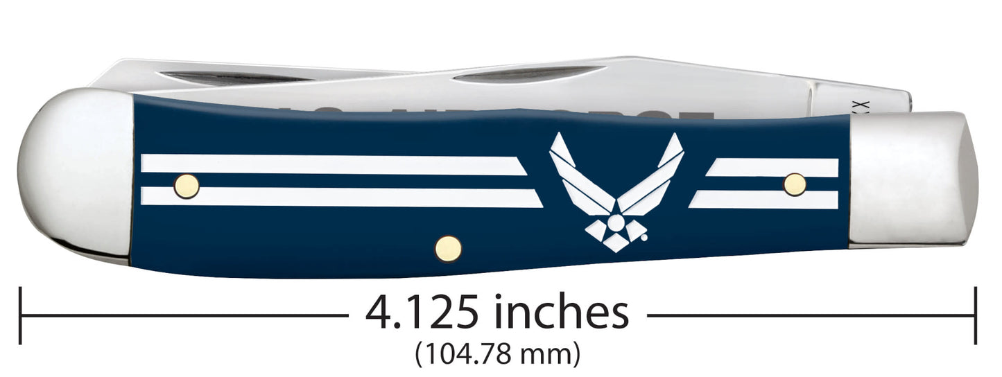 U.S. Air Force™ Embellished Smooth Blue Synthetic Trapper dimensions.