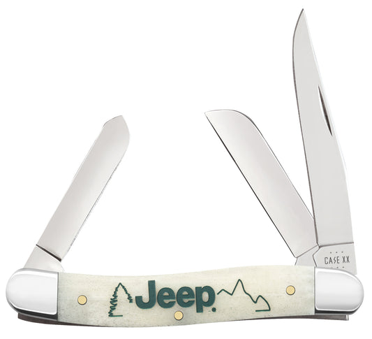 Jeep®  Embellished Smooth Natural Bone Medium Stockman front view.