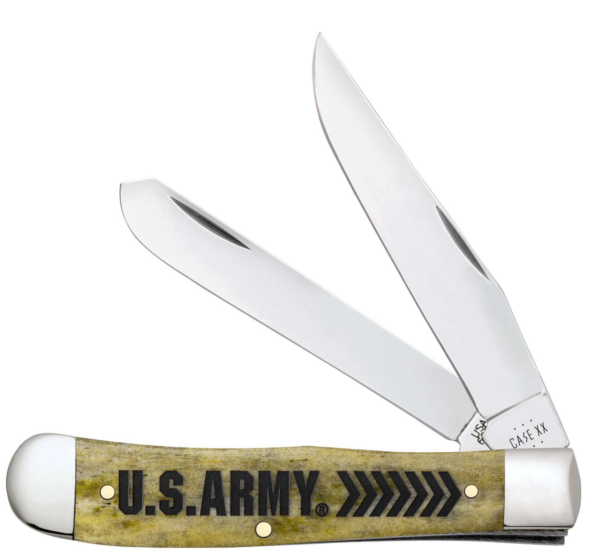 U.S. Army Embellished Smooth Olive Green Bone Trapper front view.