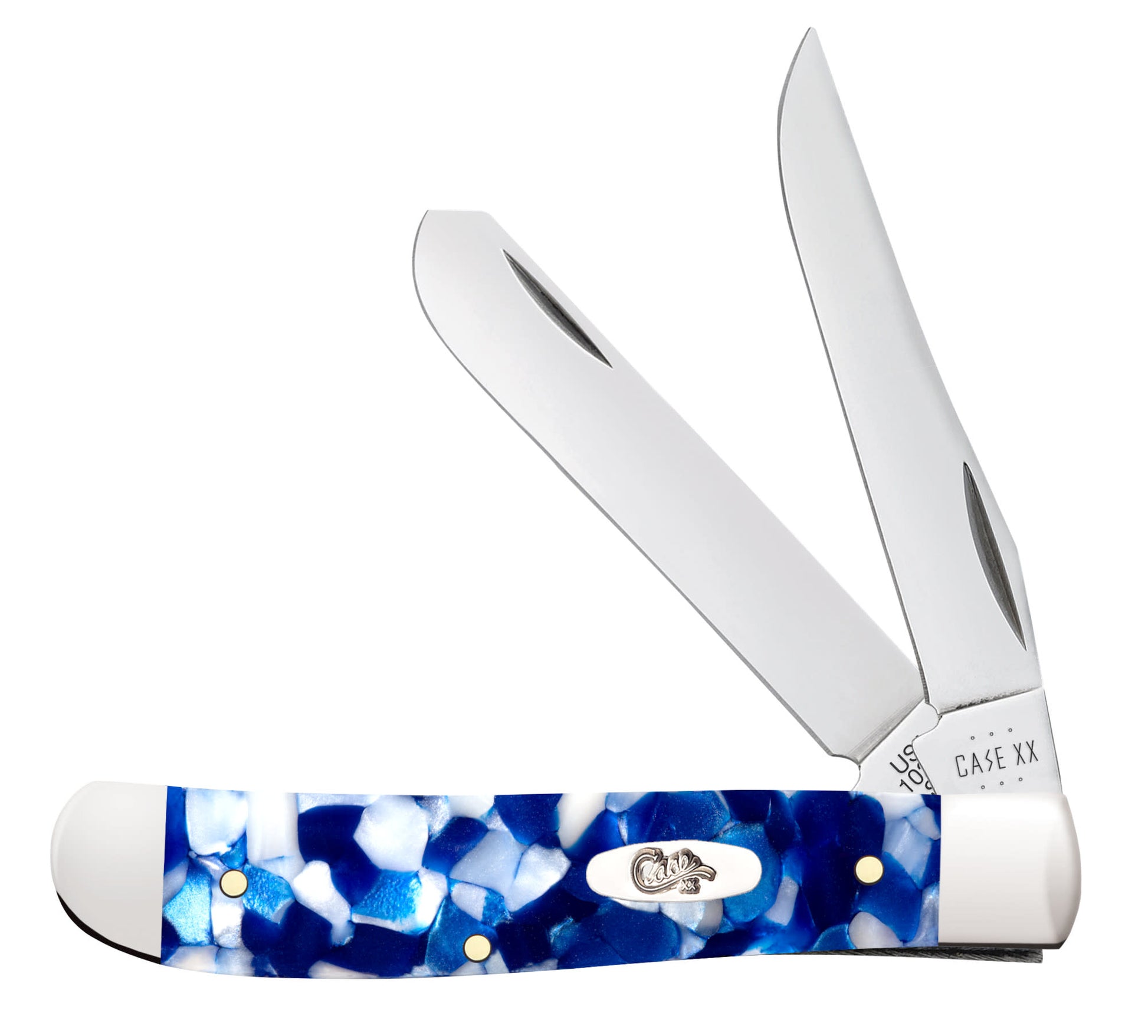 Smooth Blue Crackle Kirinite® Mini Trapper front view.