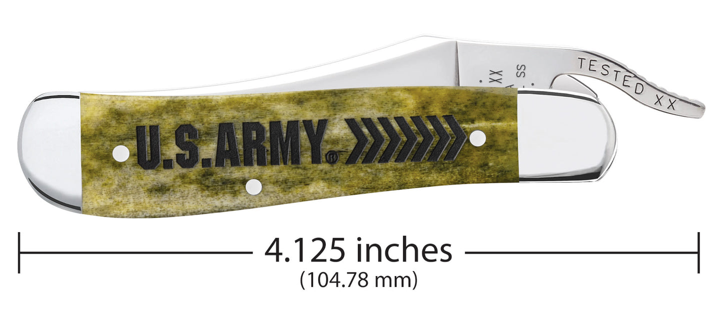 U.S. Army Embellished Smooth Olive Green Bone RussLock® dimensions.