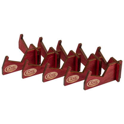Side shot of Red Wooden Knife Stands (pack of 5)