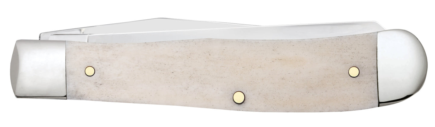 Sportsman Series Bear Embellished Smooth Natural Bone Trapper Closed