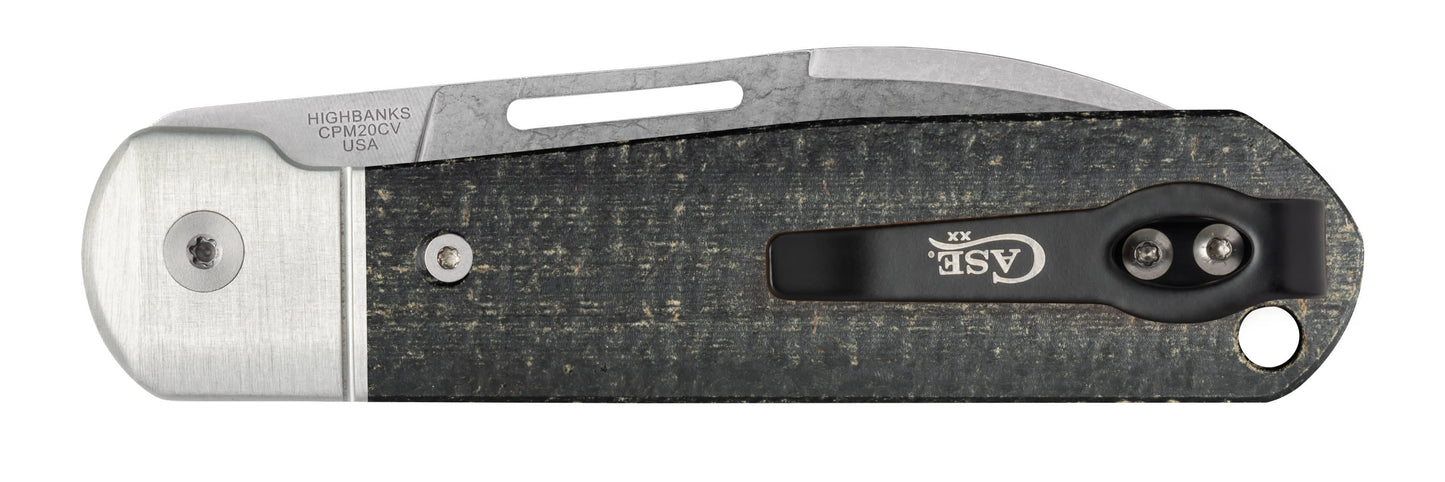 Smooth Black Burlap Micarta® Highbanks® Closed