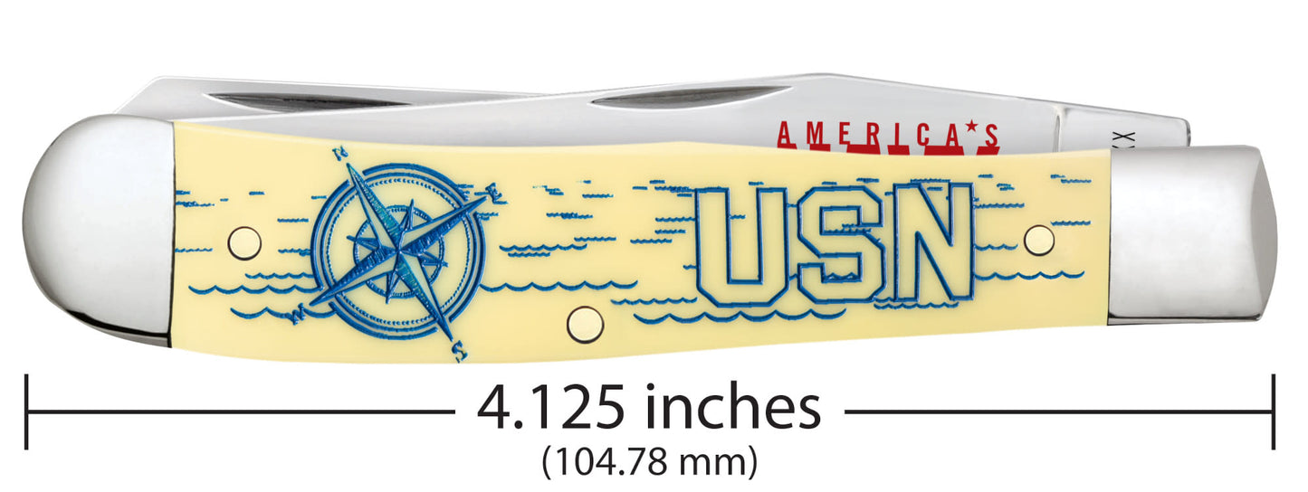 U.S. Navy®  Embellished Smooth Yellow Synthetic Trapper Dimensions