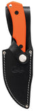 Orange Textured G-10 with Hunter CT3 in Leather sheath 