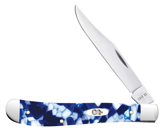 Smooth Blue Crackle Kirinite® Slimline Trapper front view.