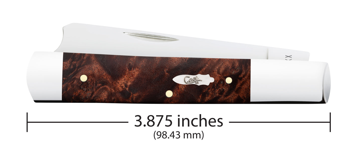 Smooth Brown Maple Burl Wood Razor Dimensions