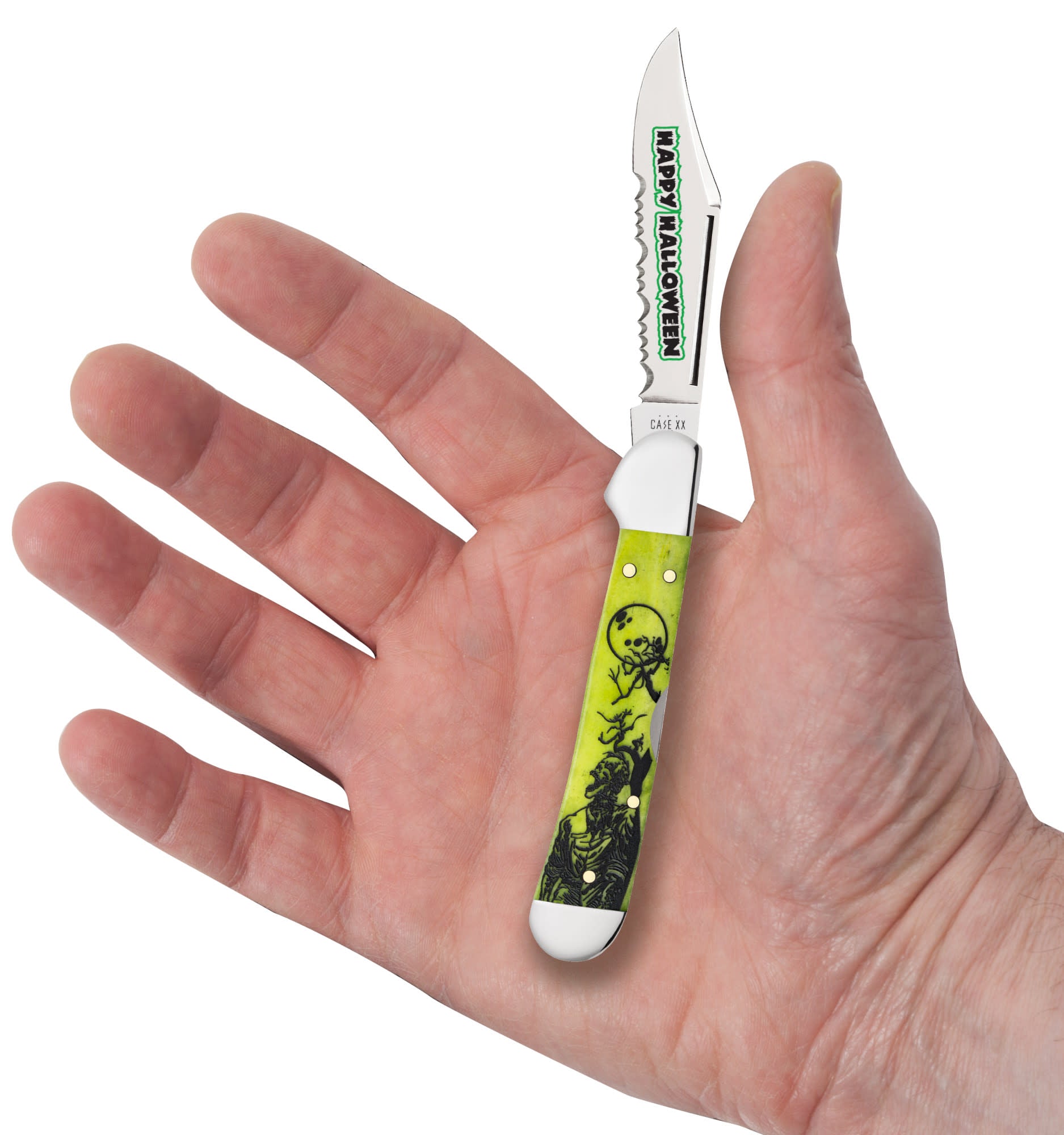 Halloween Smooth Lime Green Bone Mini CopperLock® in Hand