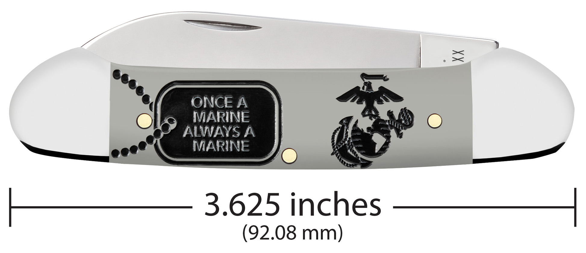 USMC® Embellished Smooth Gray Synthetic Canoe dimensions.