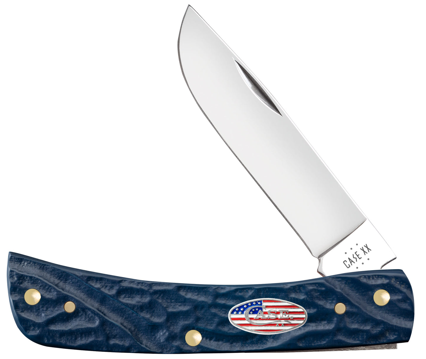 Jigged Navy Blue Synthetic Sod Buster® Jr - Stars & Stripes Shield Front View