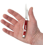 NWTF Embellished Smooth Old Red Bone Medium Stockman Knife in Hand