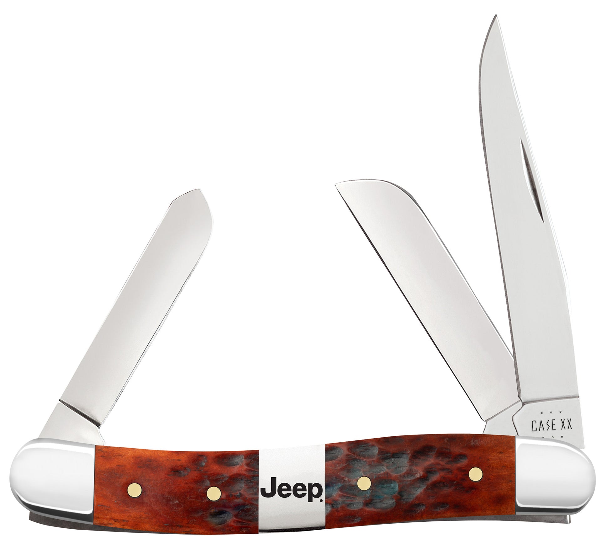 Jeep® Medium Stockman Gift Set - Peach Seed Jig Chestnut Bone w/ Embellished Center Bolster  front view.