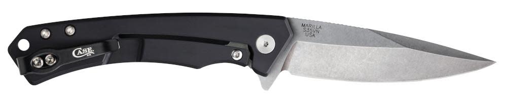 Black Anodized Aluminum G-10 Marilla® Knife Open with 1 blade - Front View