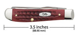 Pocket Worn® Corn Cob Jig Old Red Bone Mini Trapper Knife Dimensions