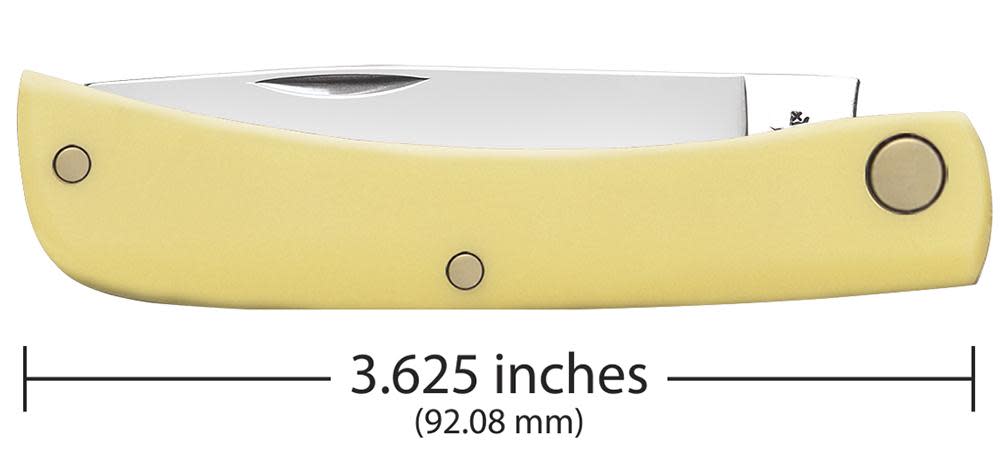 Yellow Synthetic Sod Buster Jr® Knife Dimensions