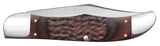 Rosewood Standard Jig Folding Hunter with Leather Sheath Knife Closed
