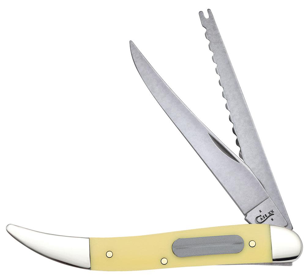 Yellow Synthetic Fishing Knife Front View