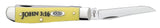 Religious Sayings Embellished Yellow Synthetic Mini Trapper Knife Open