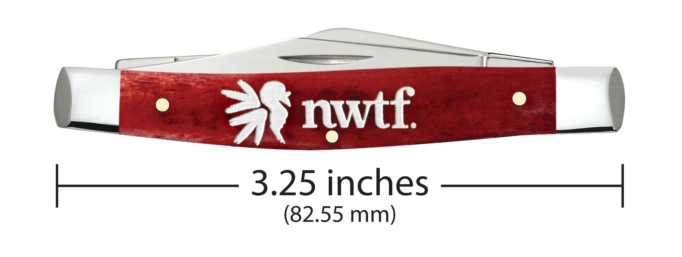 NWTF Embellished Smooth Old Red Bone Medium Stockman Knife Dimensions
