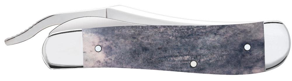 U.S. Navy® Embellished Smooth Gray Bone Russlock® Knife Closed - back of knife