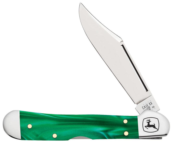John Deere Smooth Green Pearl Kirinite® Mini Copperlock® Knife