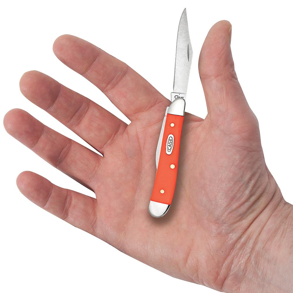 Orange Synthetic Peanut Knife in Hand
