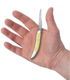 Yellow Synthetic CS Small Texas Toothpick Knife in Hand