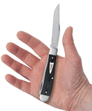 Smooth Black Micarta® Trapper Knife in Hand