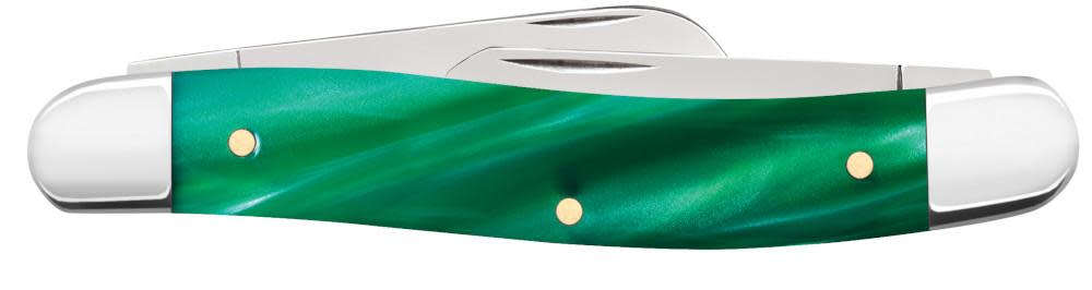 John Deere Smooth Green Pearl Kirinite® Medium Stockman Knife Closed