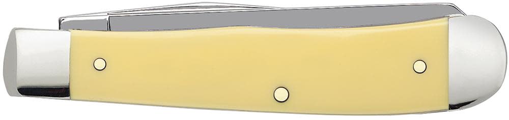 Smooth Yellow Synthetic CS Trapper Knife Closed